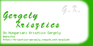 gergely krisztics business card